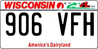WI license plate 906VFH