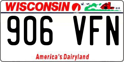 WI license plate 906VFN