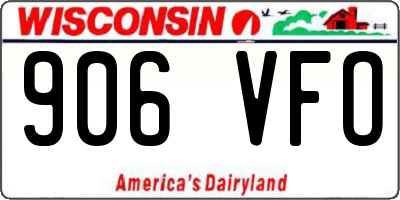 WI license plate 906VFO