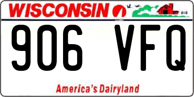 WI license plate 906VFQ