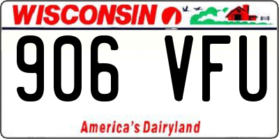 WI license plate 906VFU