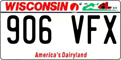 WI license plate 906VFX