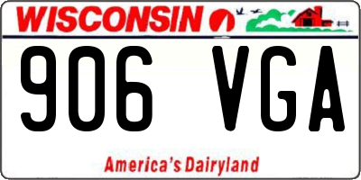 WI license plate 906VGA