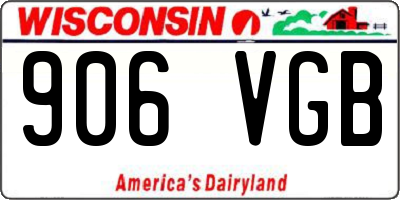 WI license plate 906VGB