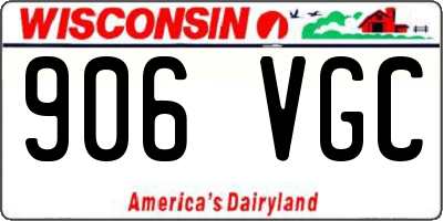 WI license plate 906VGC