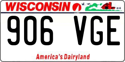 WI license plate 906VGE