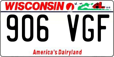 WI license plate 906VGF