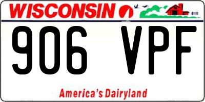 WI license plate 906VPF