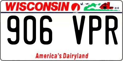 WI license plate 906VPR