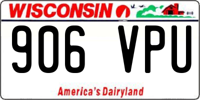 WI license plate 906VPU