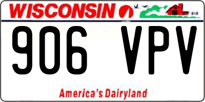 WI license plate 906VPV