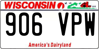 WI license plate 906VPW