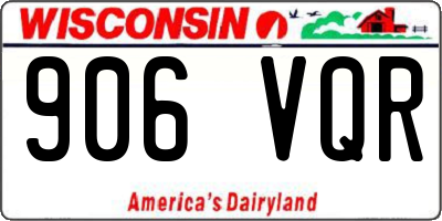WI license plate 906VQR