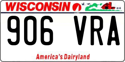 WI license plate 906VRA