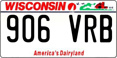 WI license plate 906VRB