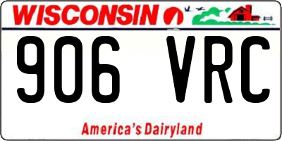 WI license plate 906VRC
