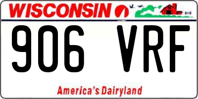 WI license plate 906VRF