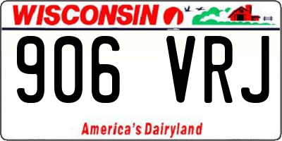 WI license plate 906VRJ
