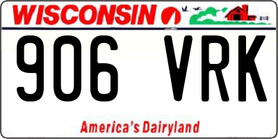 WI license plate 906VRK