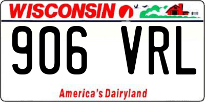 WI license plate 906VRL
