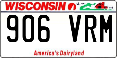 WI license plate 906VRM