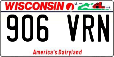 WI license plate 906VRN