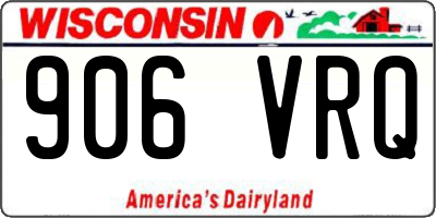 WI license plate 906VRQ