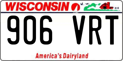 WI license plate 906VRT