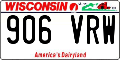 WI license plate 906VRW