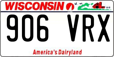 WI license plate 906VRX