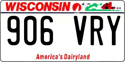 WI license plate 906VRY