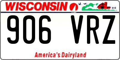 WI license plate 906VRZ