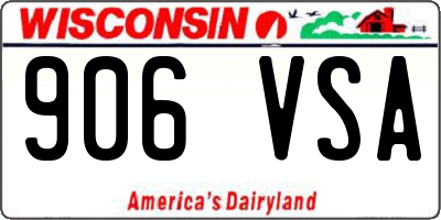 WI license plate 906VSA