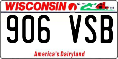 WI license plate 906VSB