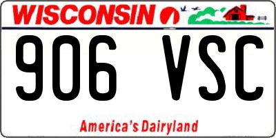 WI license plate 906VSC
