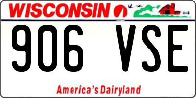 WI license plate 906VSE