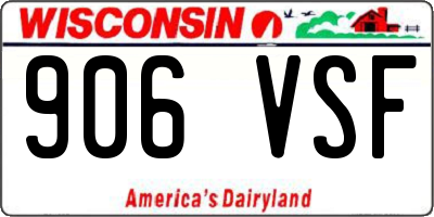 WI license plate 906VSF