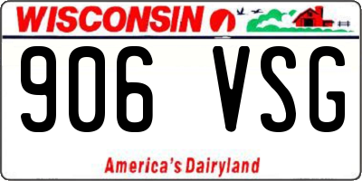 WI license plate 906VSG