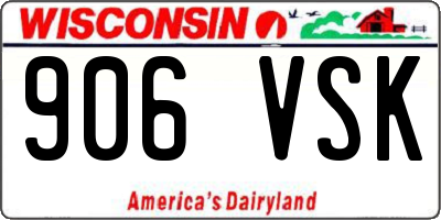 WI license plate 906VSK