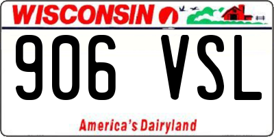 WI license plate 906VSL