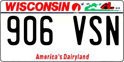 WI license plate 906VSN