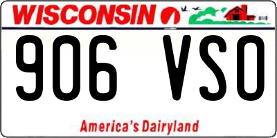 WI license plate 906VSO