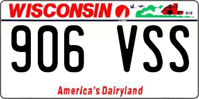 WI license plate 906VSS