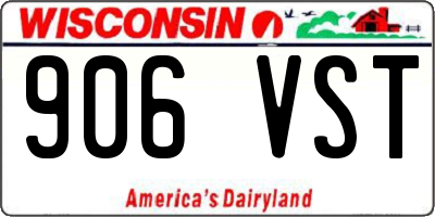 WI license plate 906VST