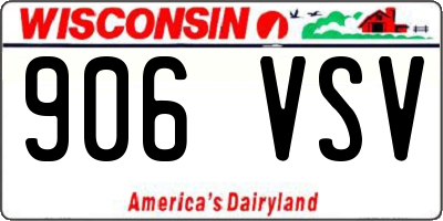 WI license plate 906VSV