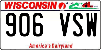 WI license plate 906VSW