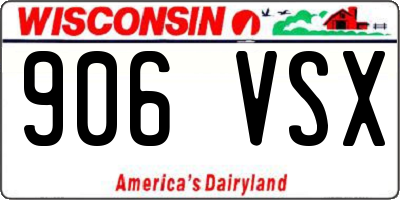 WI license plate 906VSX