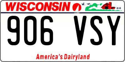 WI license plate 906VSY