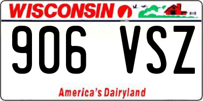 WI license plate 906VSZ