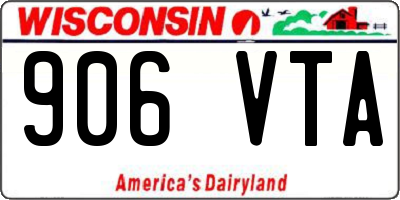 WI license plate 906VTA